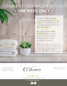 gift certificate special